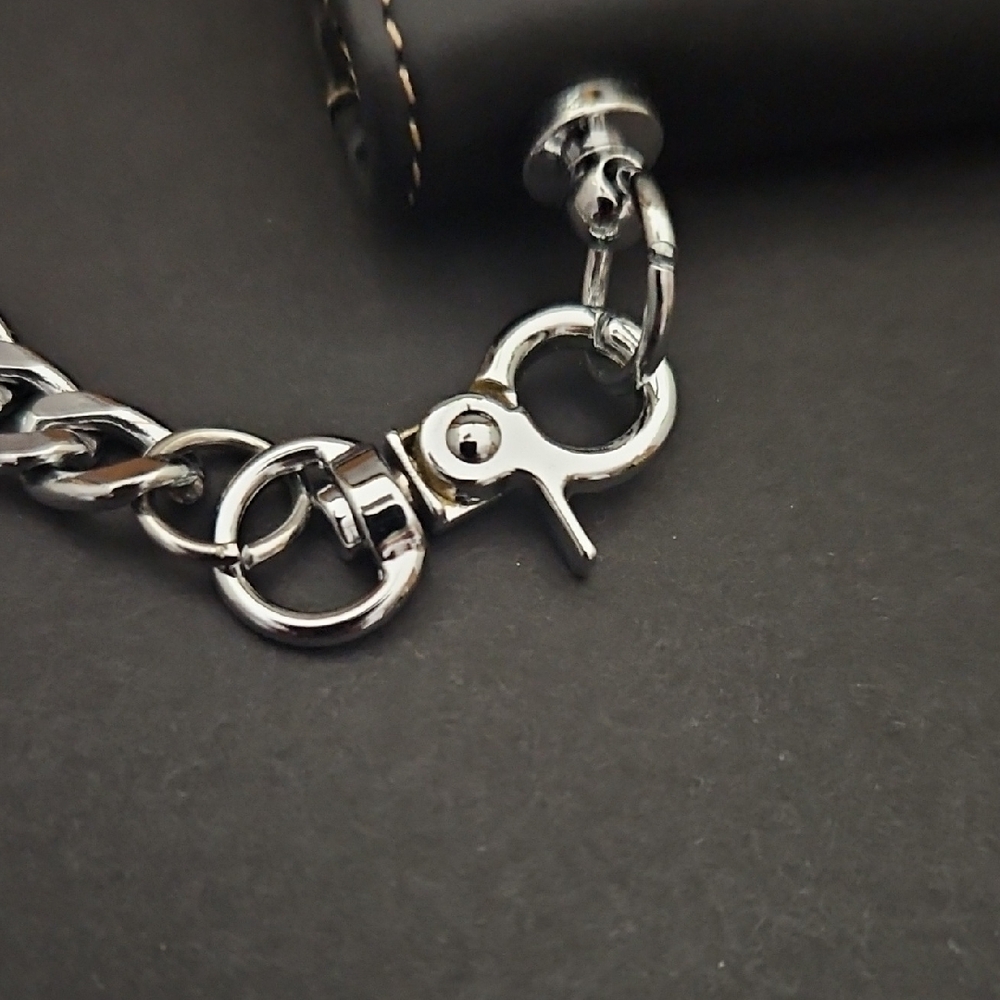 3/$35 Black Leather Wallet with Chain - Picture 13 of 16